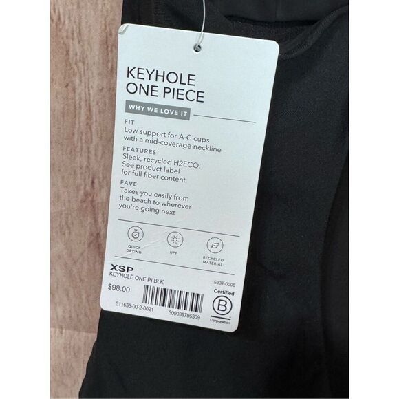 ATHLETA Keyhole One‎ Piece Swimsuit XSP Black NWT #511635 - Picture 8 of 8